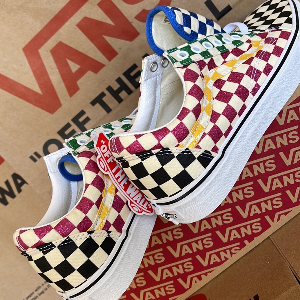 Vans Old Skool Glitter Check Multi/True White WMNS sneakers - Picture 15 of 16